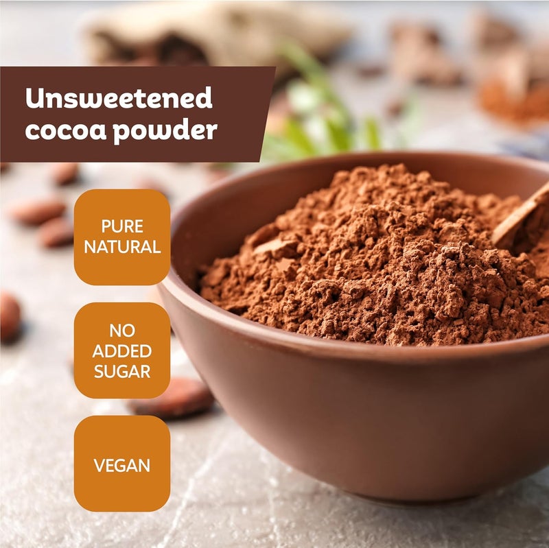 Roots Circle Unsweetened Cocoa Powder - Rich Dark Chocolate Flavor, Perfect for Baking and Smoothies - Bulk 2 Pack of 14oz - Image 4